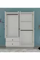 Armoire 4 portes 2 tiroirs GM  Novado avec poignées boutons et miroir