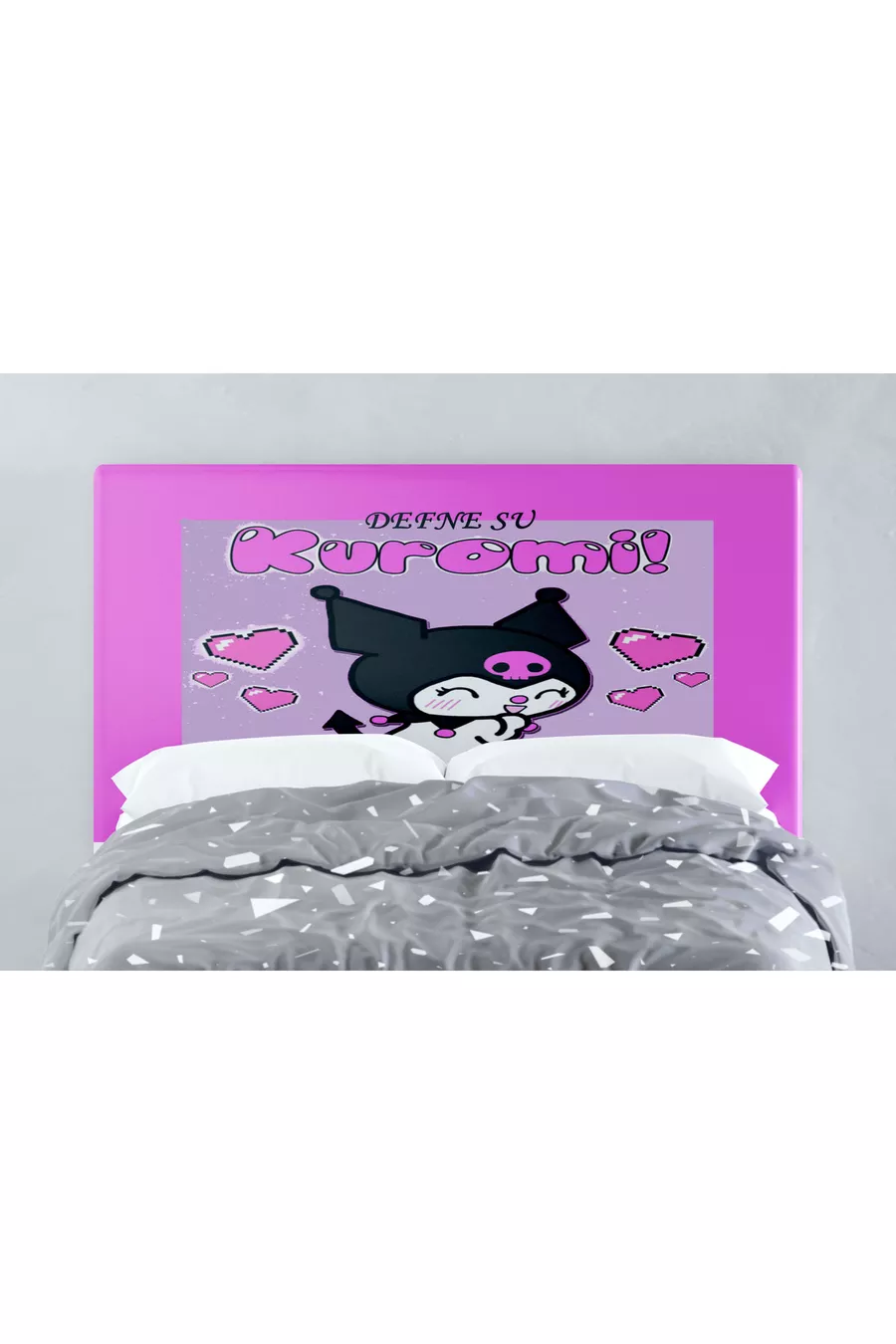 Housse de tête de base Kuromi et cœurs