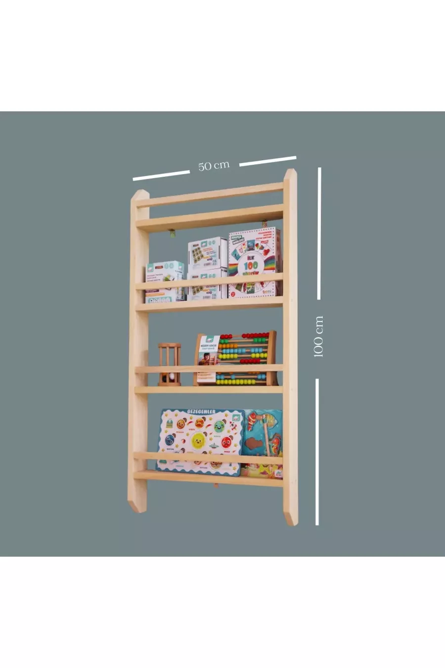 Bibliothèque Montessori Bibliothèque pour chambre d'enfant Montessori Bibliothèque en bois naturel Bibliothèque en bois x cm