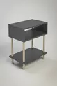 Table de chevet moderne à 2 étagères pour chambre à coucher, organisateur de chevet avec pieds en bois - Anthracite