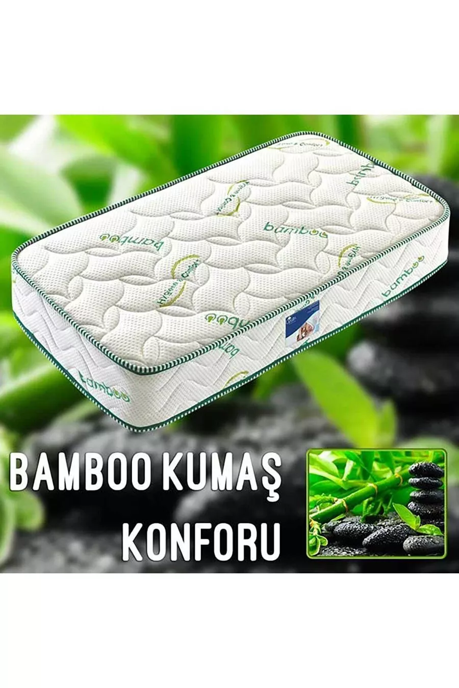 Matelas à ressorts orthopédiques en bambou Cm