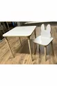 Ensemble table et chaises pour enfants, table d'activité, bureau, 1 table, 1 chaise, lapin blanc