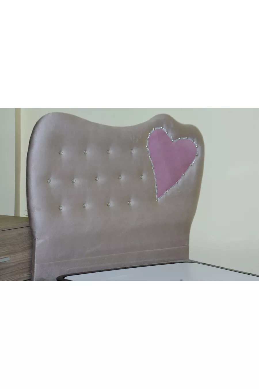 Titre *cm Tissu Velours Tay Effaçable Fait Main avec Cœur Rose Gonflé