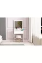 Coiffeuse Luna, avec étagères, tiroirs et miroir, blanche