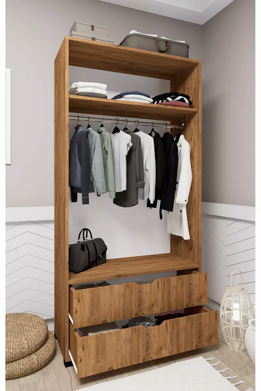 Armoire multifonction Atlas à 2 portes et 2 tiroirs