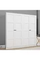 Ensemble d'armoire et d'étagère Lucas 4 portes 8 étagères - Blanc mat