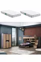 Lit superposé, Lit Nature, Lit simple, Bureau, Armoire 3 portes, 2 matelas Comfort
