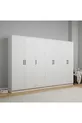 Armoire à vêtements série Kardelen blanche 7 portes  étagères  cm - Ensemble de garde-robe