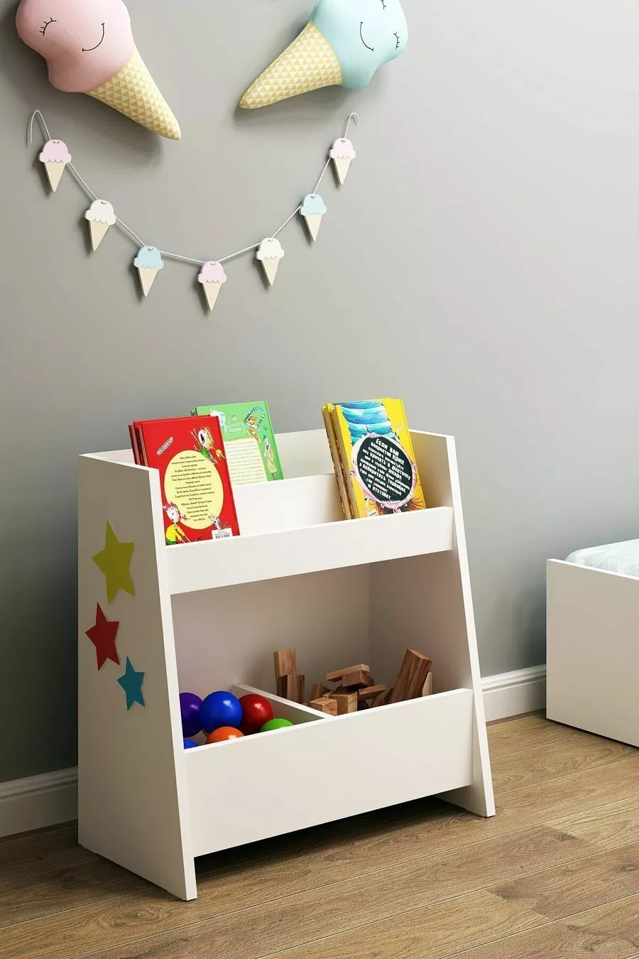 Bibliothèque Polyvalente Pikas Montessori  Cm Blanc en Aggloméré Classique  Cm