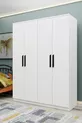 Gm  Atlas Armoire sans miroir noire à 4 portes avec poignées