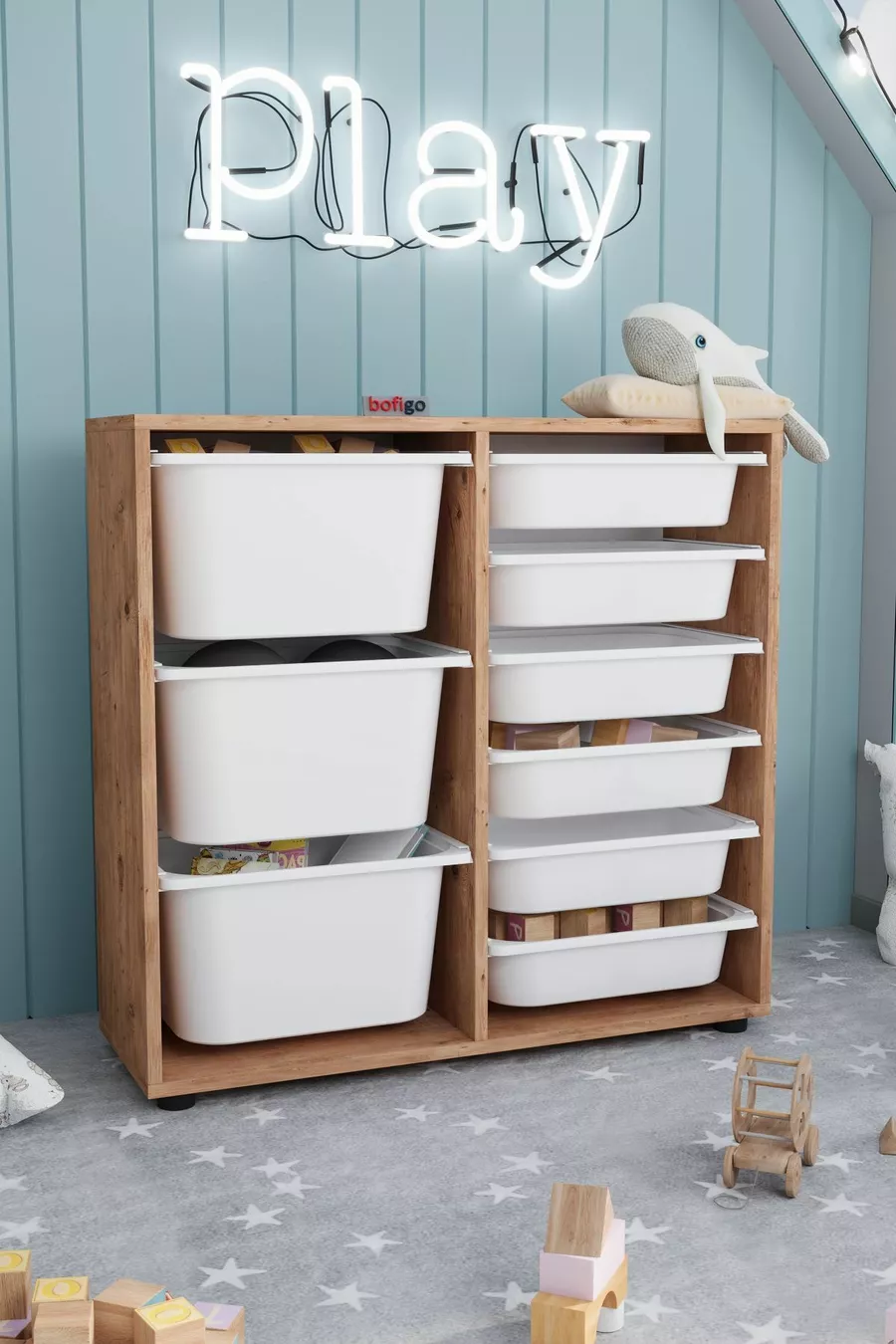 Armoire à 9 paniers Armoire multi-usages Armoire à jouets Çağla Çam