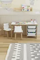 Ensemble table et chaises pour enfants - Table de travail et d'activités avec 3 paniers - Surface effaçable à sec - 2 chaises Panda