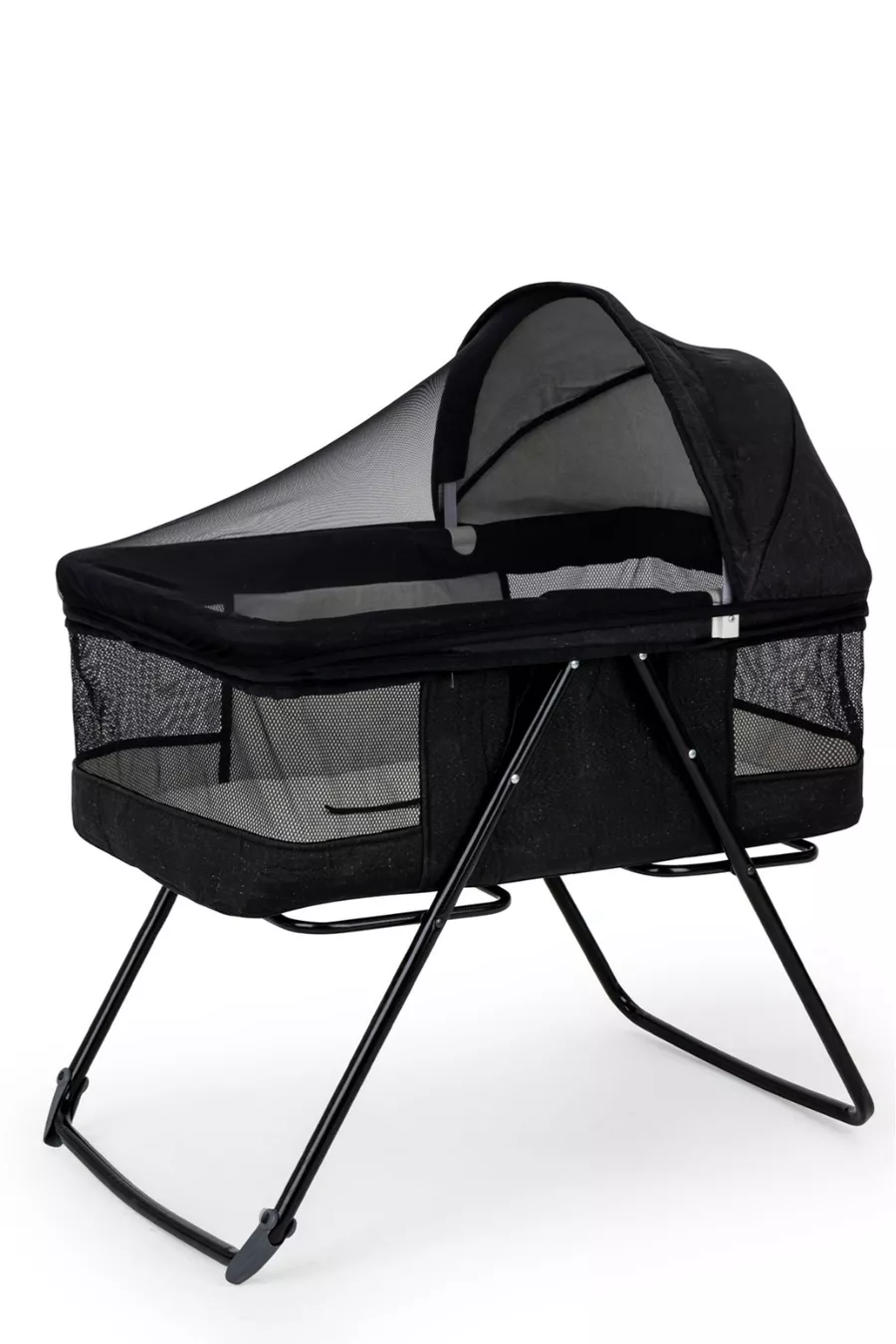 Panier de lit portable pour maman avec filet lavable, fermeture éclair, fonction lit et balancement, couleur anthracite