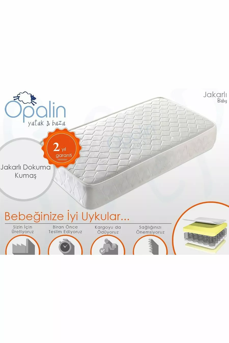 Matelas à ressorts orthopédique jacquard Cm