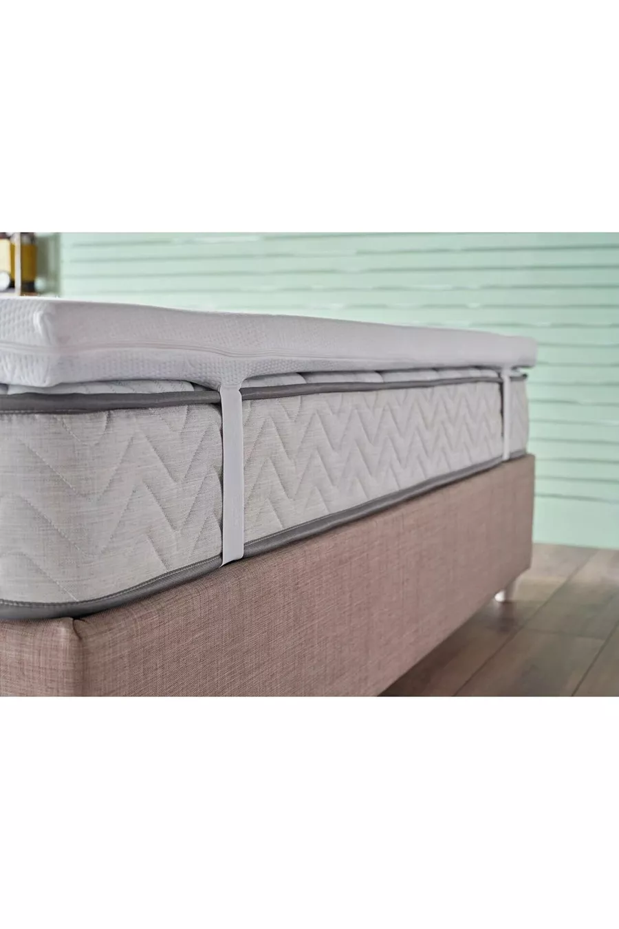 Protège-matelas avec housse lavable et fermeture éclair, simple et double