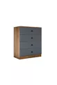COMMODE ALMİNA, 4 TIROIRS, NOYER GRIS
