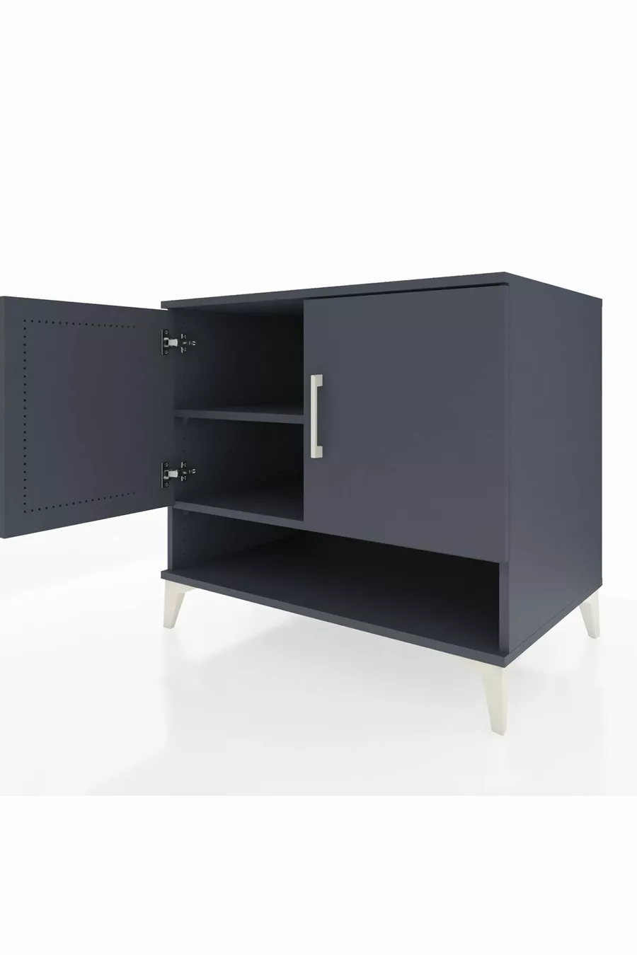 Commode Kronos 2 étagères 2 portes Anthracite-Anthracite