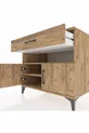 Commode Kronos 2 étagères, 1 tiroir, 2 portes, Pin-Pin