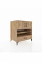 Commode Kronos 4 étagères, 1 tiroir, 2 portes, Pin-Pin