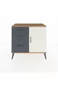 Commode Hyperion avec une seule étagère, 3 tiroirs et une porte, pin-gris/anthracite