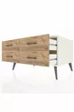Commode Kronos 4 étagères Pierre de lune-Pierre de lune/Pin