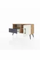 Commode Arges avec 2 étagères, 1 tiroir et 1 porte, en pin-pierre d'âme / anthracite