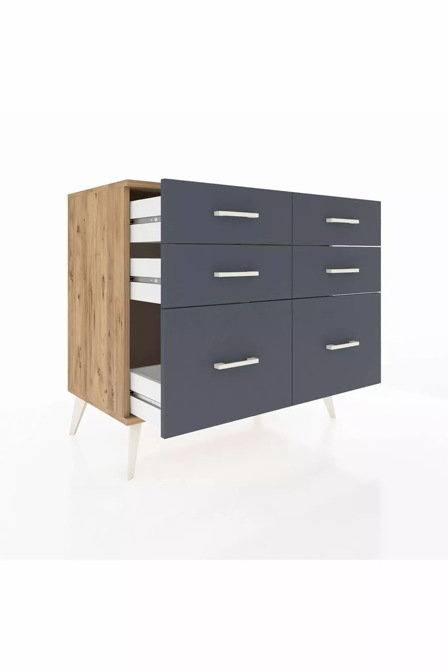 Commode Hyperion 6 tiroirs Pin-Pin/Anthracite