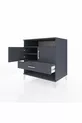 Commode Kronos avec 3 étagères, 1 tiroir et 2 portes, Anthracite-Anthracite