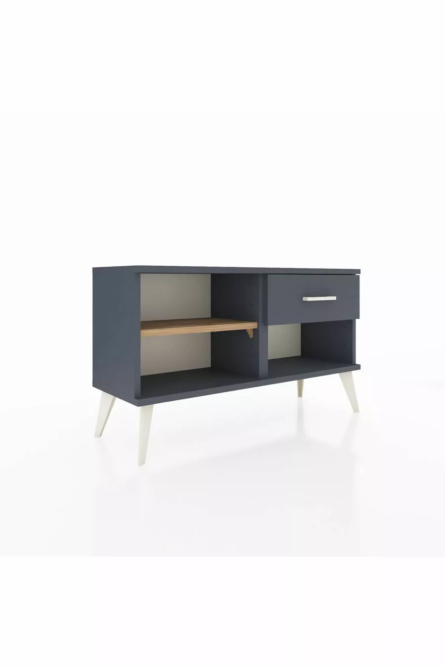 Commode Arges à une étagère et un tiroir Anthracite-Pin/Anthracite