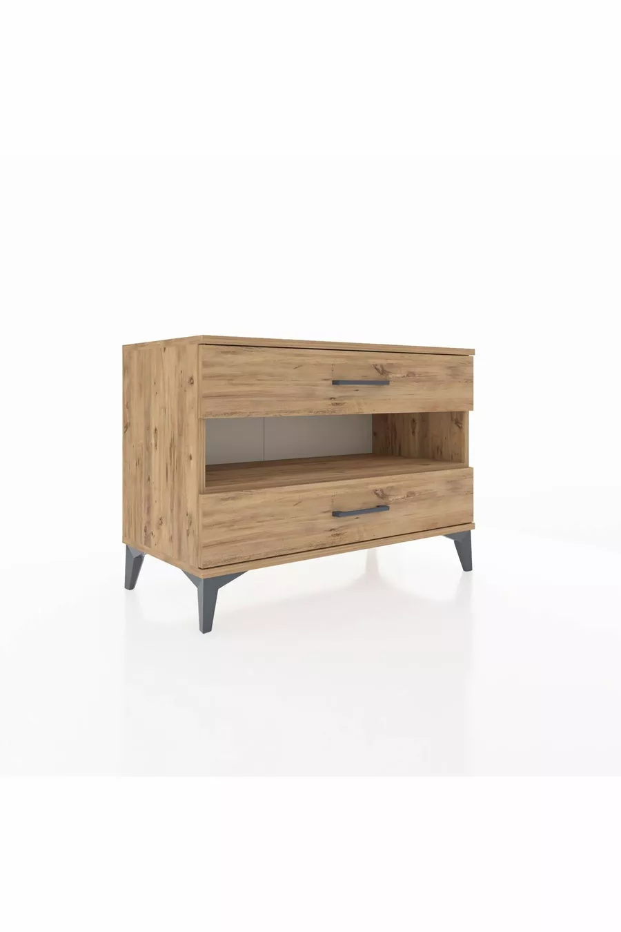 Commode Hyperion à une étagère et 2 tiroirs en pin-pin