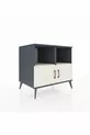 Commode Kronos 2 étagères 2 portes Anthracite-Pierre de lune
