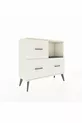 Commode Arges à une étagère et trois tiroirs, couleur quartz-anthracite/quartz