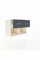 Commode Kronos 2 tiroirs Pierre de lune-Pierre de lune/Anthracite