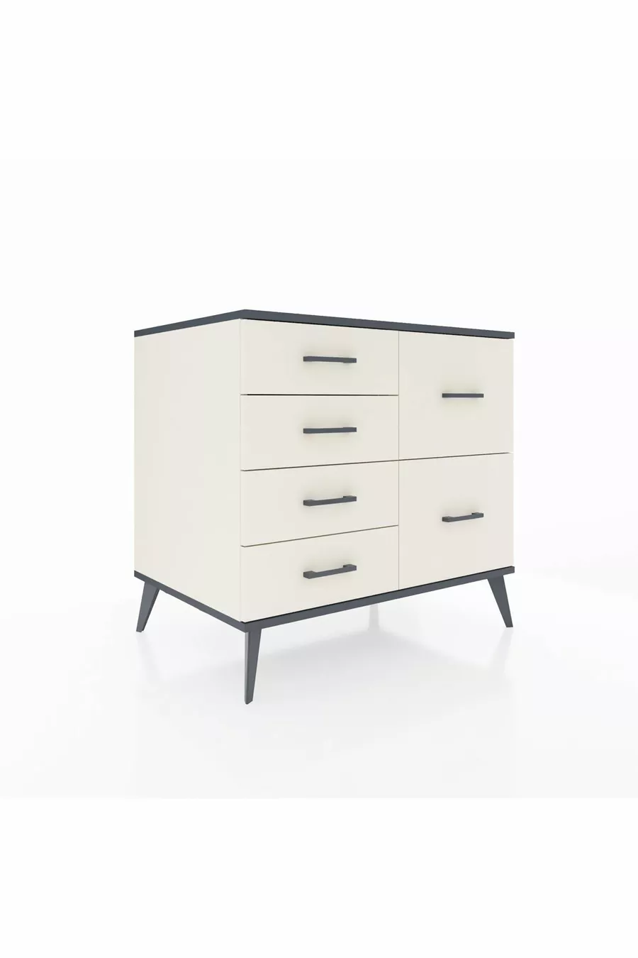 Commode Kronos 6 tiroirs Pierre de lune-Anthracite/Pierre de lune