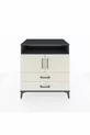 Commode Kronos avec 3 étagères, 2 tiroirs et 2 portes, Anthracite-Sable