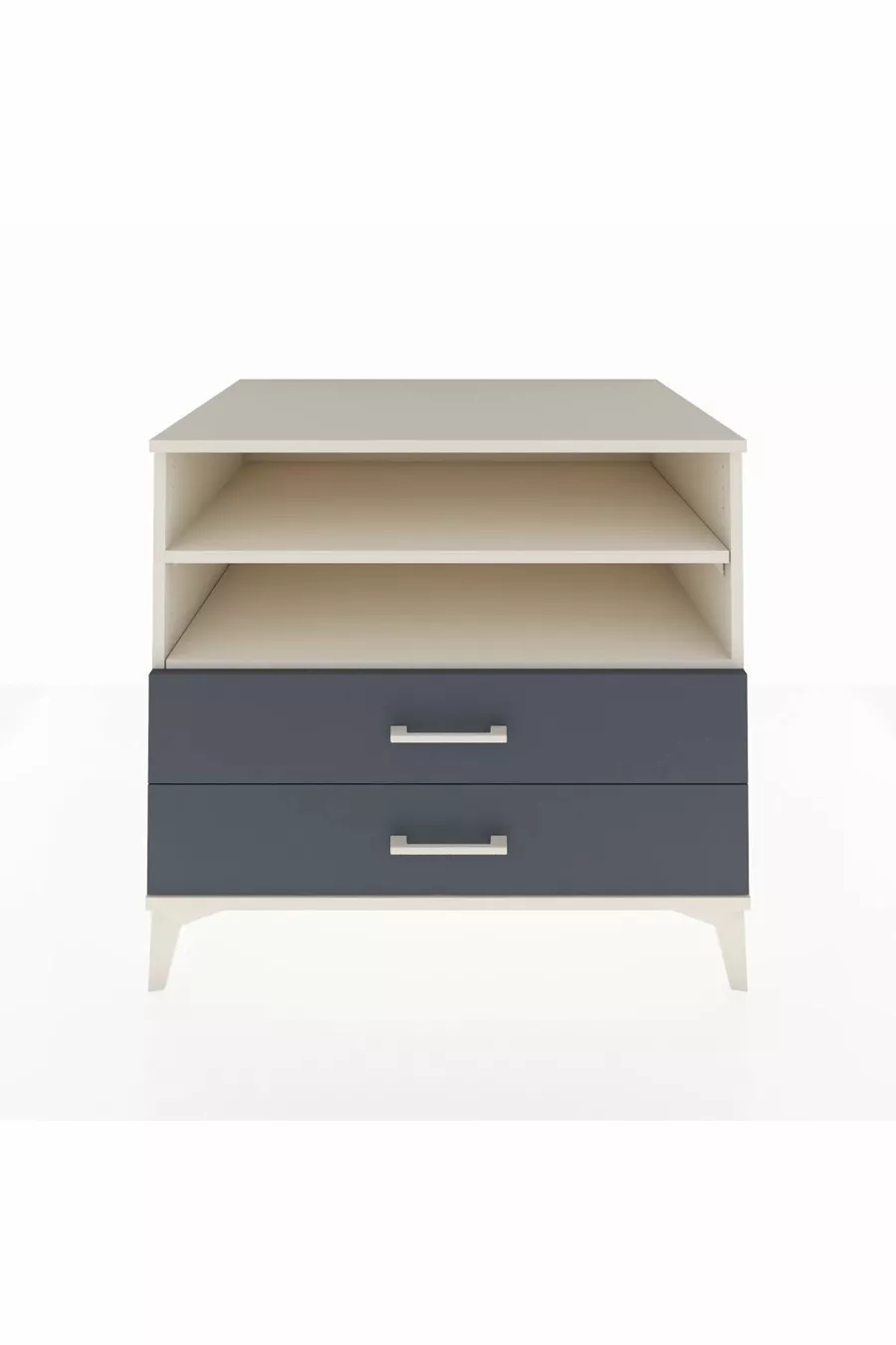 Commode Kronos 2 étagères 2 tiroirs Pierre de lune-Anthracite