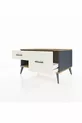 Commode Kronos 2 tiroirs Anthracite-Sapin/Pierre de lune