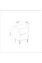 Table de chevet Kozan Blanc Marbre Motif Or