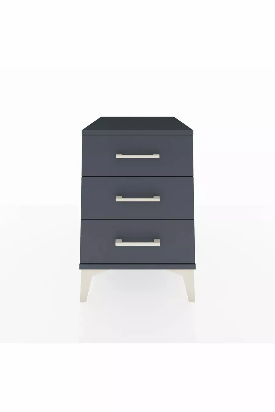Table de chevet Kronos à 3 tiroirs Anthracite-Anthracite