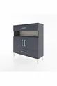 Commode Arges 3 étagères 2 tiroirs 2 portes Anthracite-Anthracite