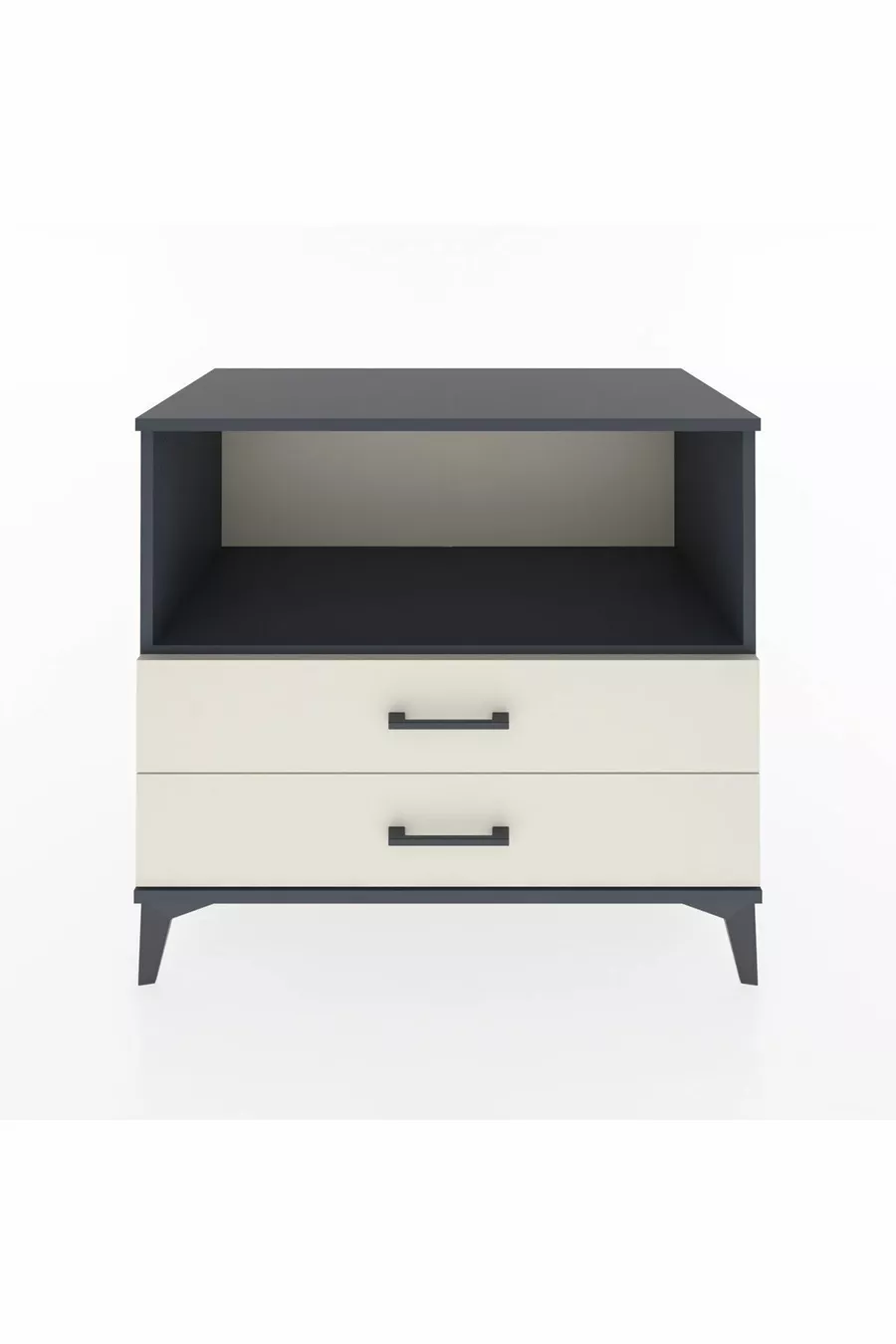 Commode Hyperion à une étagère et 2 tiroirs Anthracite-Pierre de Lune
