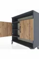 Commode Arges 3 étagères 2 portes Anthracite-Pin