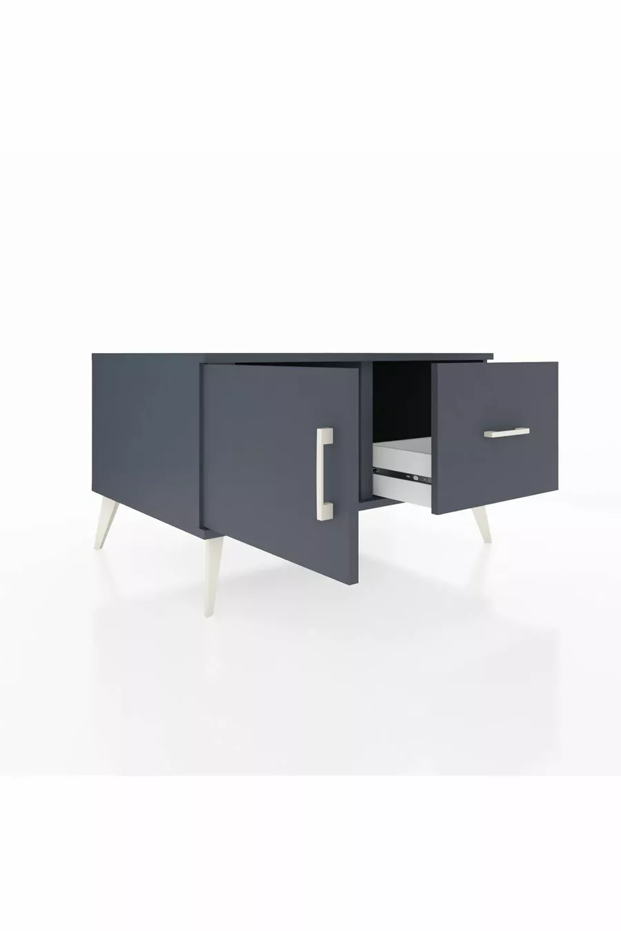 Commode Kronos avec une étagère, un tiroir et une porte, Anthracite-Anthracite