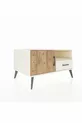 Commode Kronos avec 2 étagères, 1 tiroir et 1 porte, couleur Pierre de lune/Pin