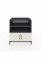 Commode Kronos 3 étagères 2 portes Anthracite-Pierre de lune