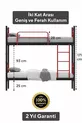 Lit superposé Koza Ranza compatible avec matelas, rouge, cadre métallique détachable