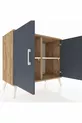 Commode Hyperion 2 étagères 2 portes Pin-Anthracite/Pierre de lune