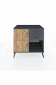 Commode Kronos à une étagère, 2 tiroirs, 2 portes, Anthracite-Pin/Anthracite
