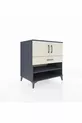 Commode Kronos avec 3 étagères, 1 tiroir et 2 portes, Anthracite-Pierre de lune
