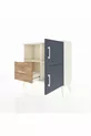 Commode Arges avec 2 étagères, 1 tiroir, 2 portes, couleur Pierre de lune-Anthracite/Pin
